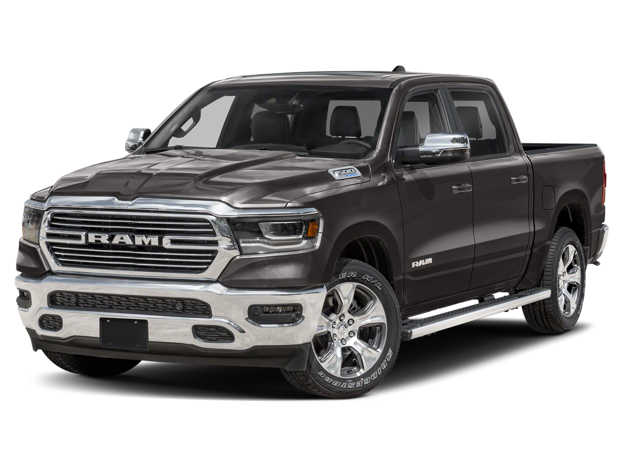 2024 RAM 1500 Laramie in Granite Crystal Metallic Clearcoat — front three-quarter view